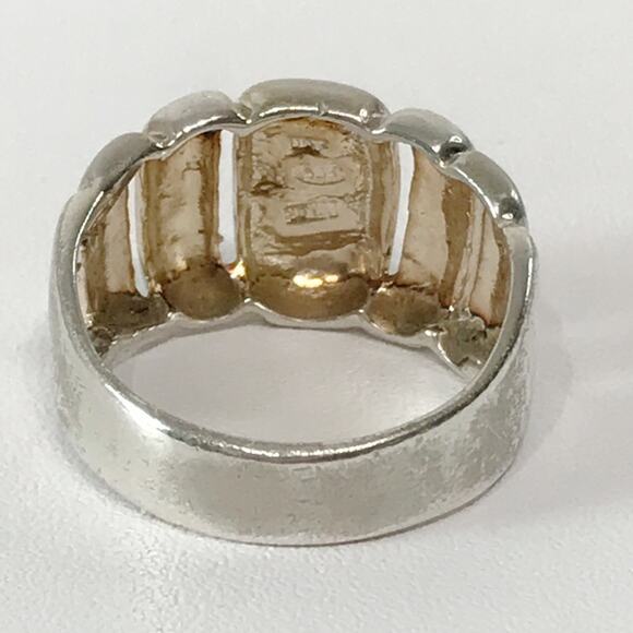 Vintage 925 Sterling Silver Milor Italy Ribbed Puffy Abstract Modern Ring 7 - Picture 13 of 15